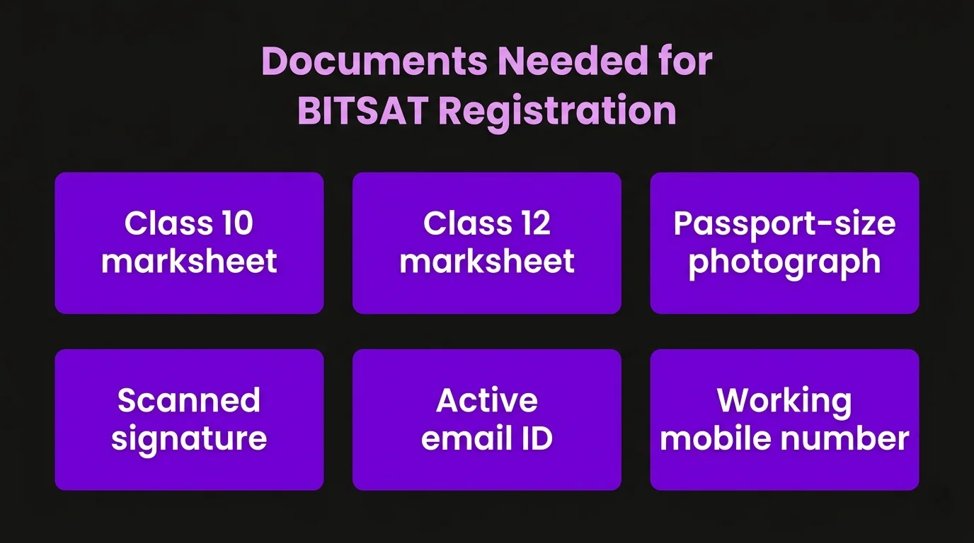What Documents Do I Need for BITSAT Registration?