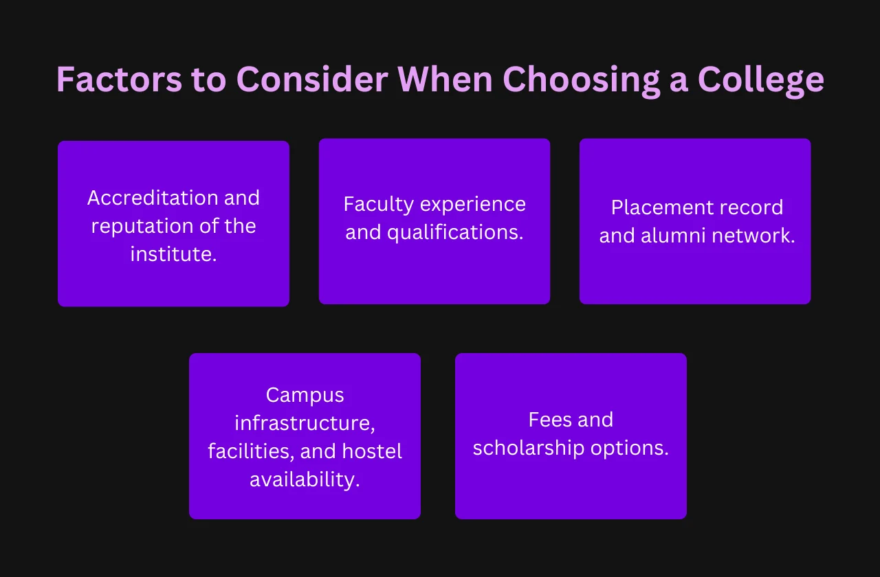 factors consider when choosing college