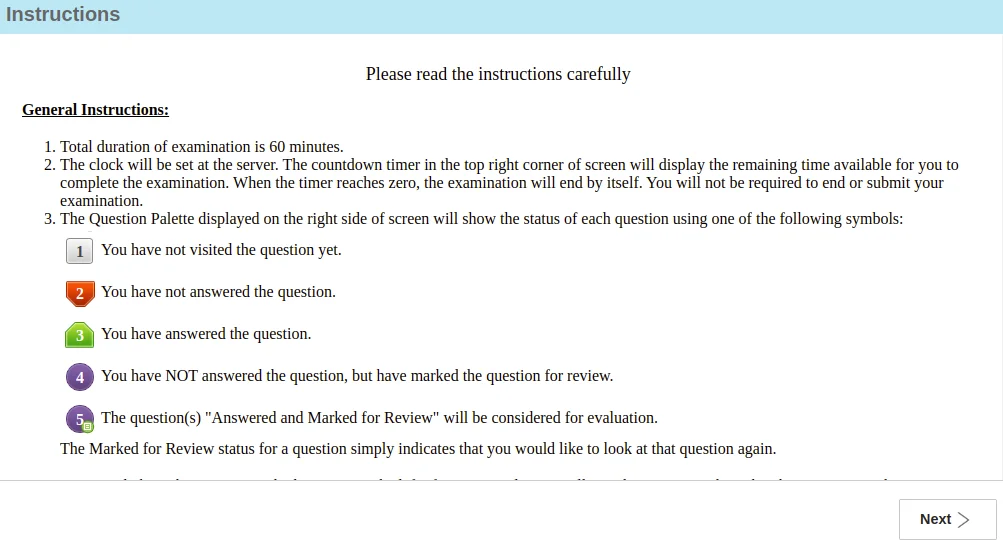 Read the instructions and click on the next button