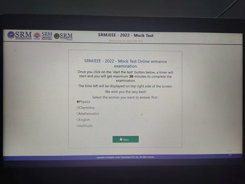 Start the Test