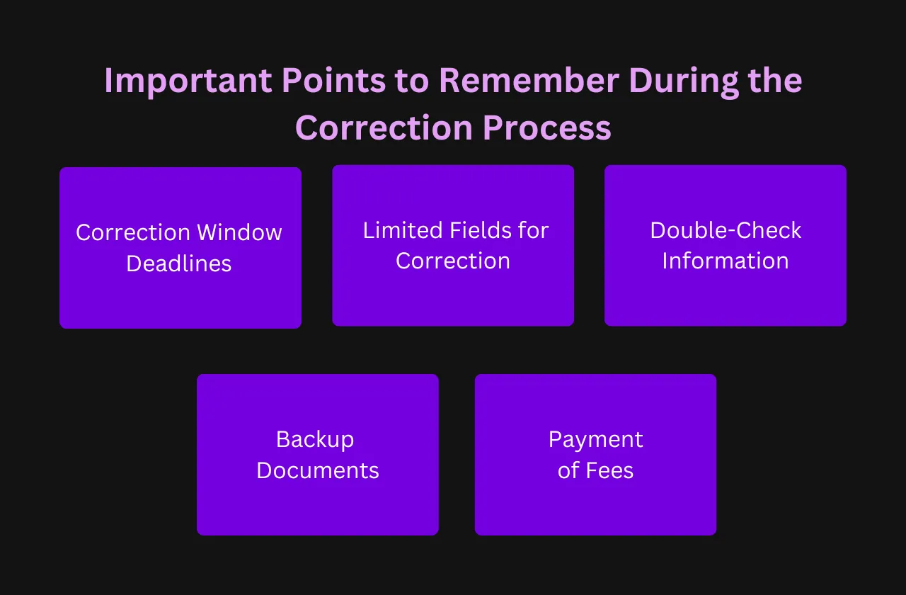 important points remember during correction process