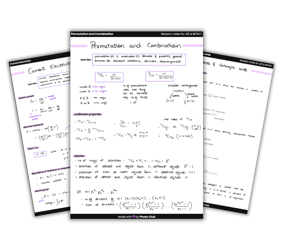 Best Revision Notes For Jee Bitsat 2026